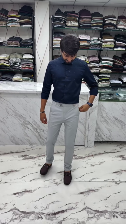 Men’s Premium White Studded Formal Shirt – Slim Fit Party Wear