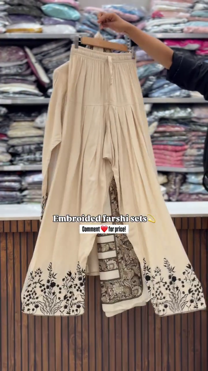 Elegant Embroidered Farshi Kurta Set