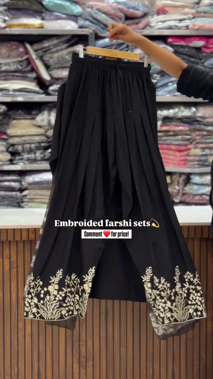 Elegant Embroidered Farshi Kurta Set