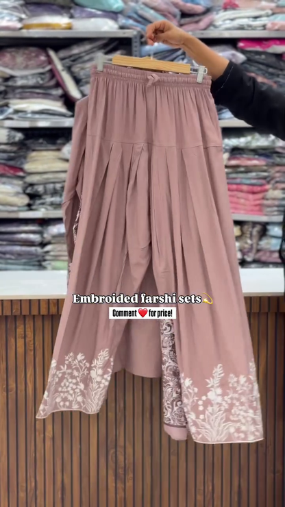 Elegant Embroidered Farshi Kurta Set