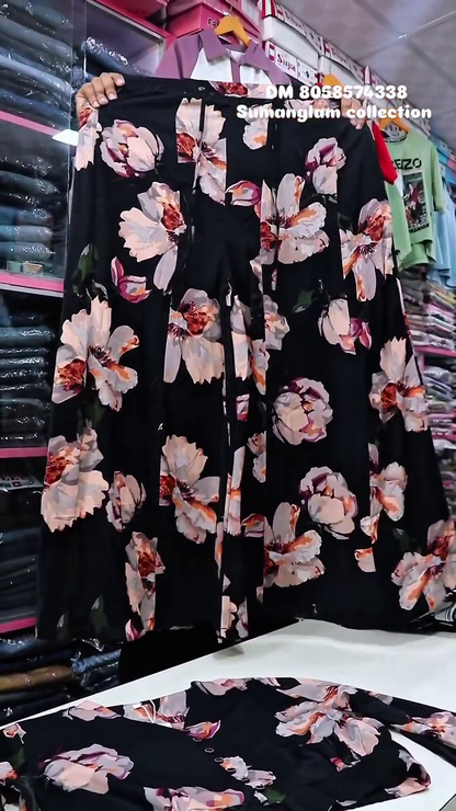 Floral Button-Front Crop Top