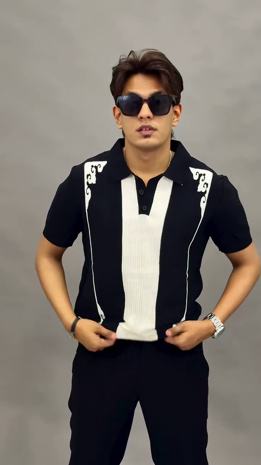 White & Blue Polo T-Shirt