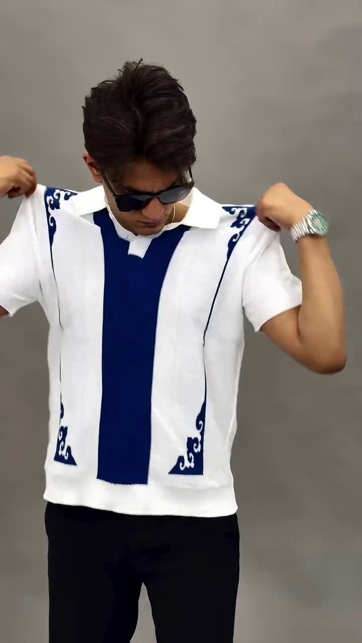 White & Blue Polo T-Shirt