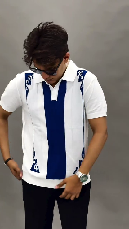 White & Blue Polo T-Shirt